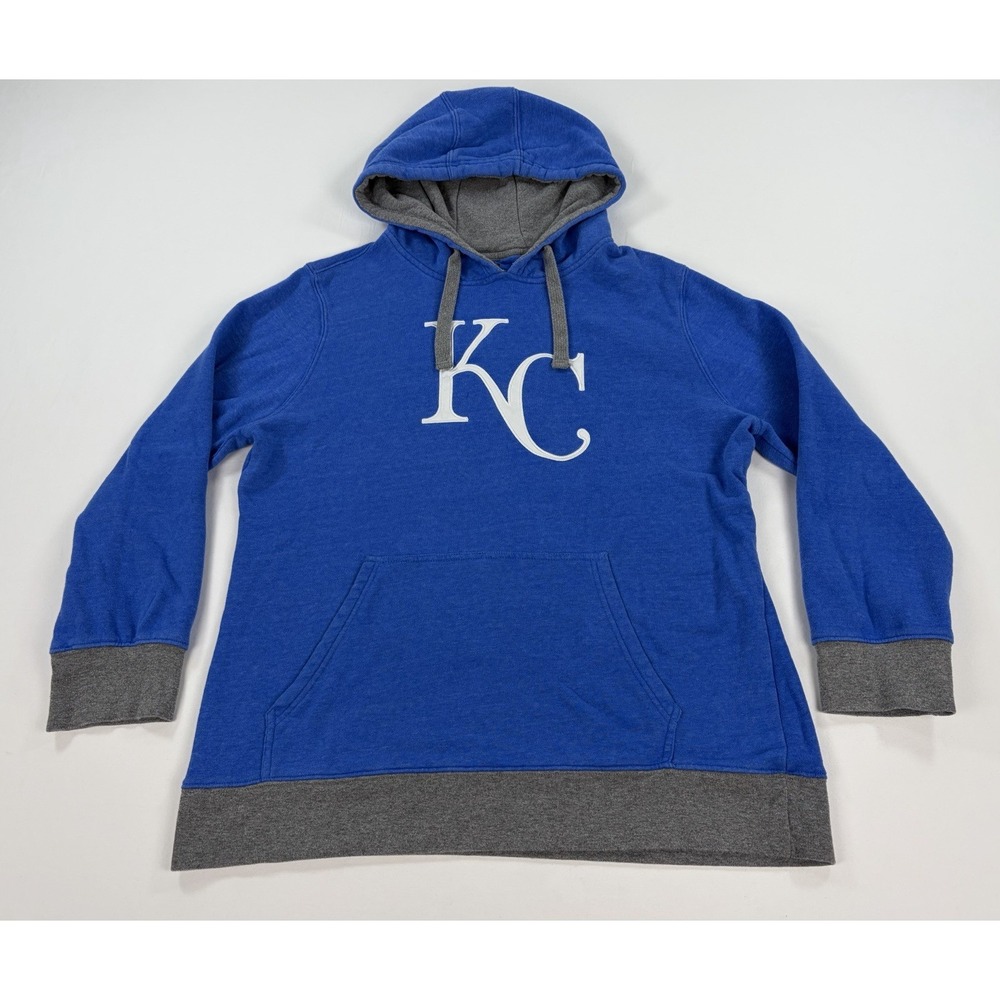 Fanatics Kansas City Royals KC Baseball Hoodie Sweatshirt Women's L Blue Gray